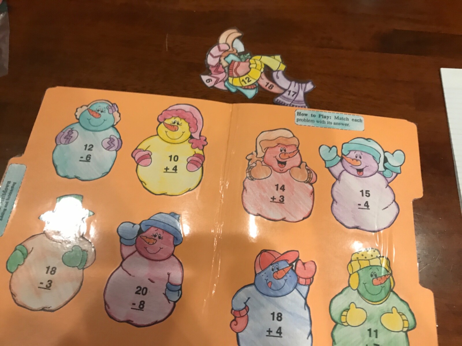 Math Meltdown! Subtract add2nd grade math file folder game teacher