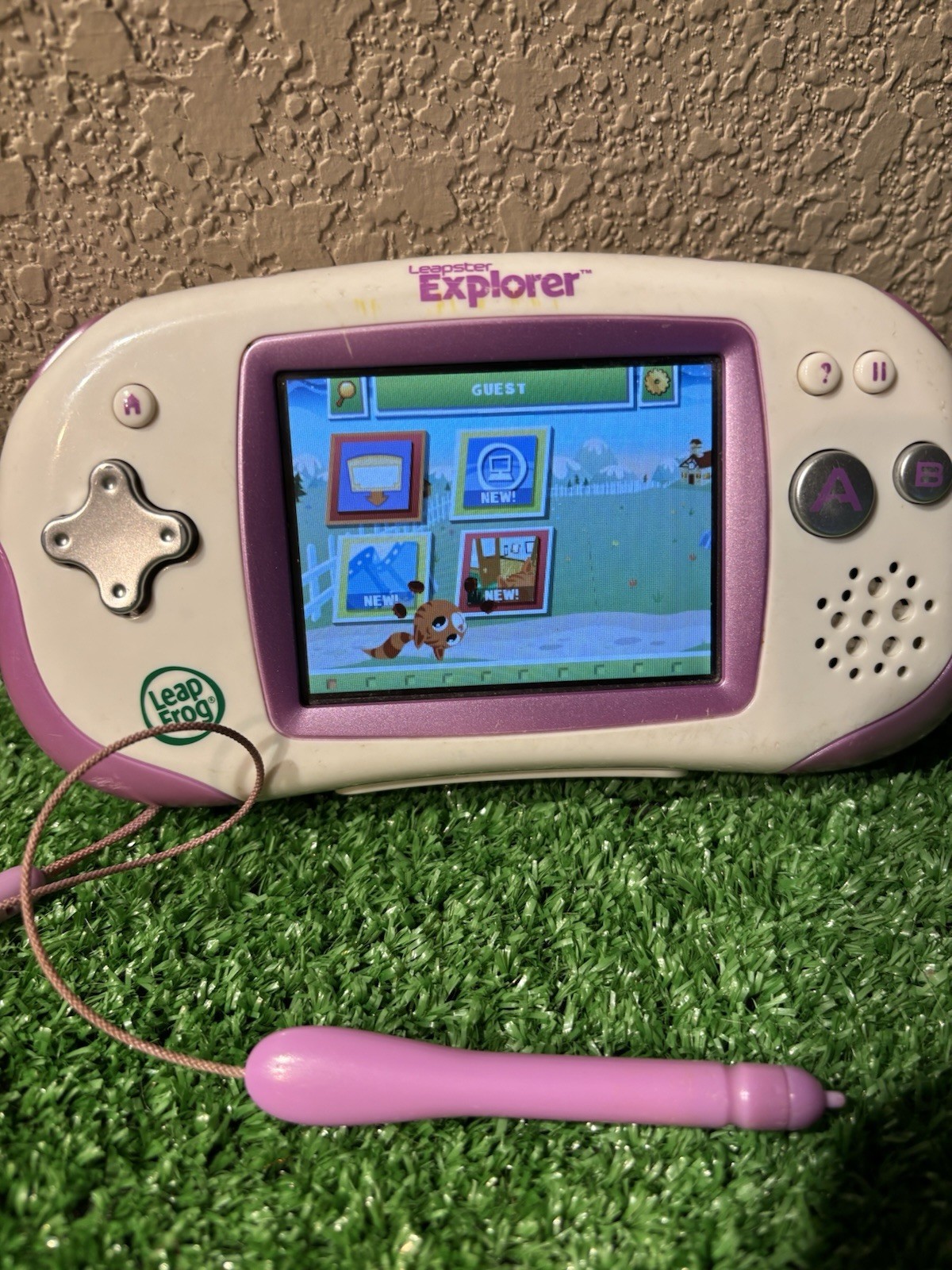 LeapFrog Leapster Explorer Learning System White Purple Unit Cars 2