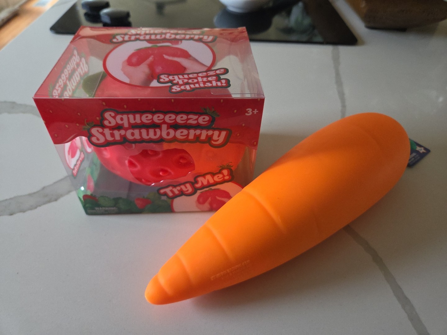 Lot Of 2 – Jumbo Squeeeeze Strawberry And Squishy Carrot