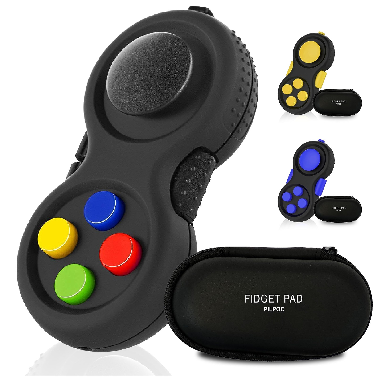 PILPOC Fidget Pad, Controller Toy for Highly Small, Black & Mix