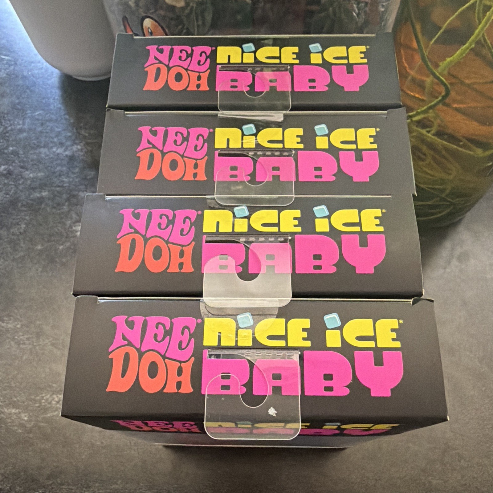 4 NeeDoh Nice Ice Baby Super Solid Squish Squeeze Toy Set, Multicolor 4 packs