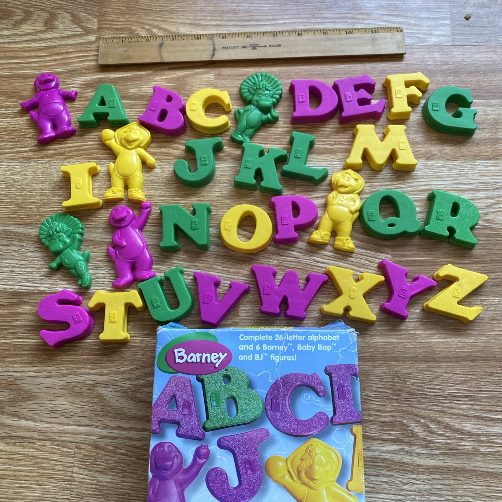 1997 Barney & Friends Magnetic Letters ABC Alphabet set BJ Baby Bop MISSING H!!!