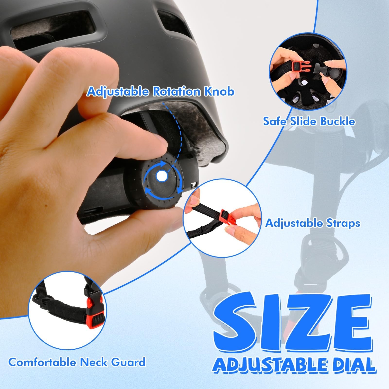 Adjustable Kids Bike Helmet for Boys Girls Youth, Kids Protective Helmets for…