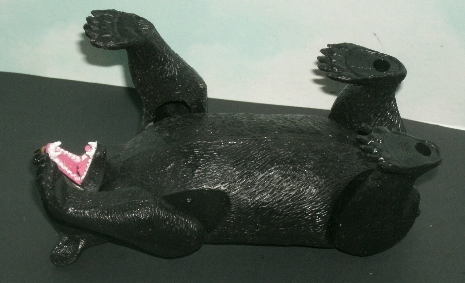 Two Black Bears Plastic Toy Figures (Mother & Cub) Wild Animal Play Miniatures
