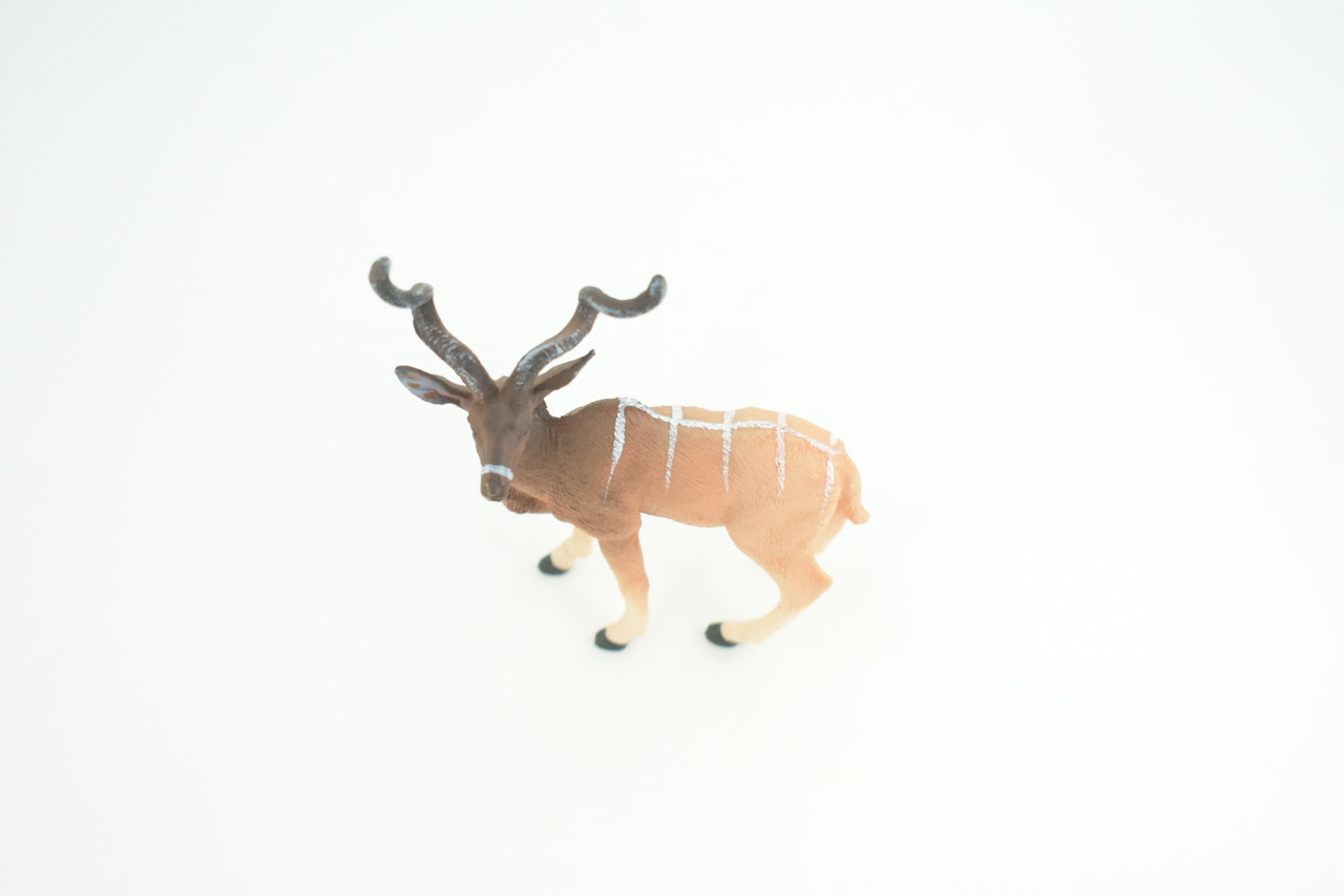 Kudu Antelope Toy, Realistic Hand Painted Rubber Model, 4 Inches CH971 BB212
