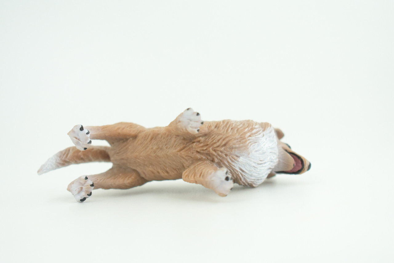 Collie Dog Toy, Brown Realistic Hand Painted Rubber Model, 4 Inches CH790 BB186