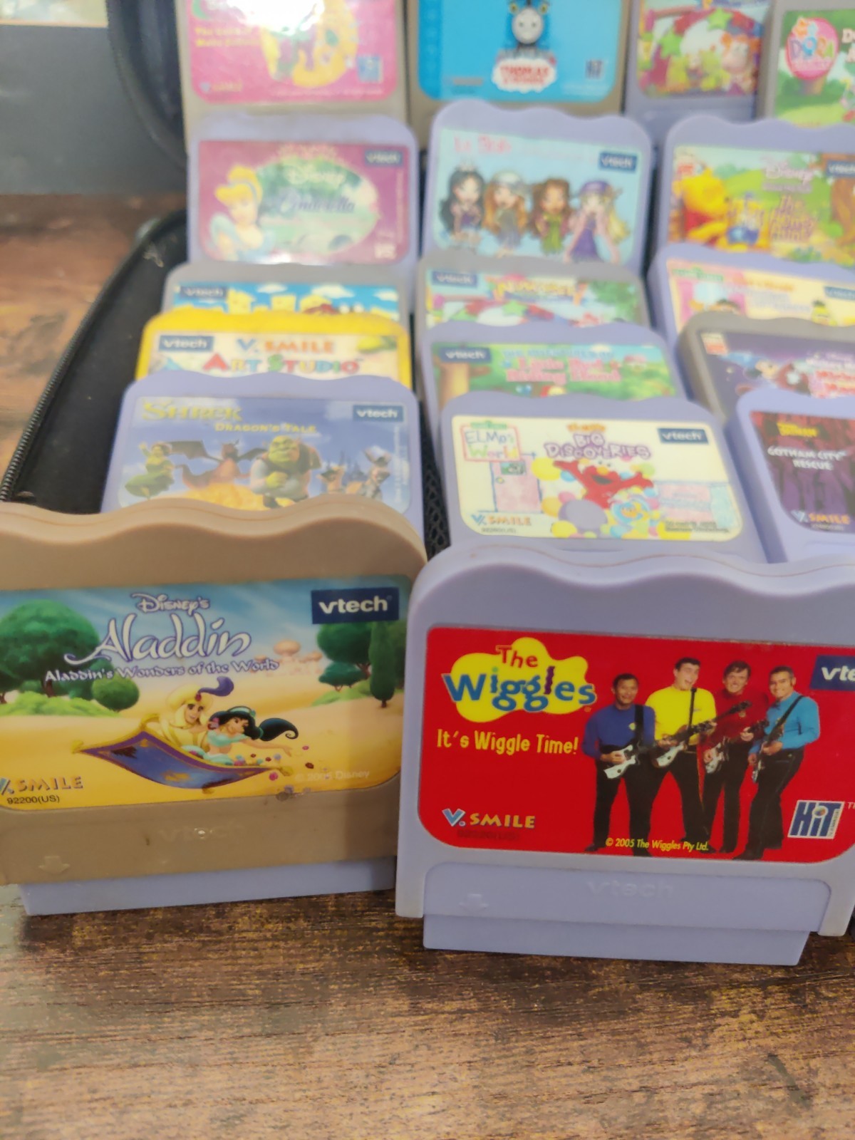 VTech VSmile Lot of 22 Game Cartridges Disney Shrek Elmo Blues Clues Batman