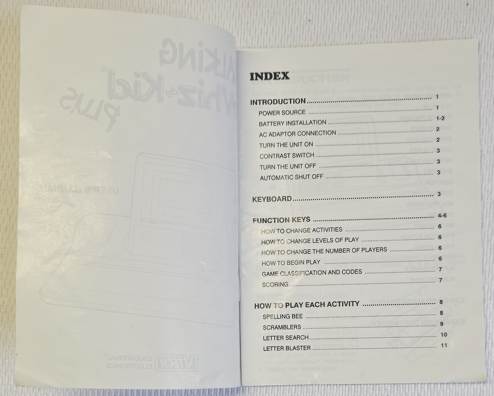 VTECH Talking Whiz Kid Plus Learning Computer Paperwork Manual Instruction Sheet