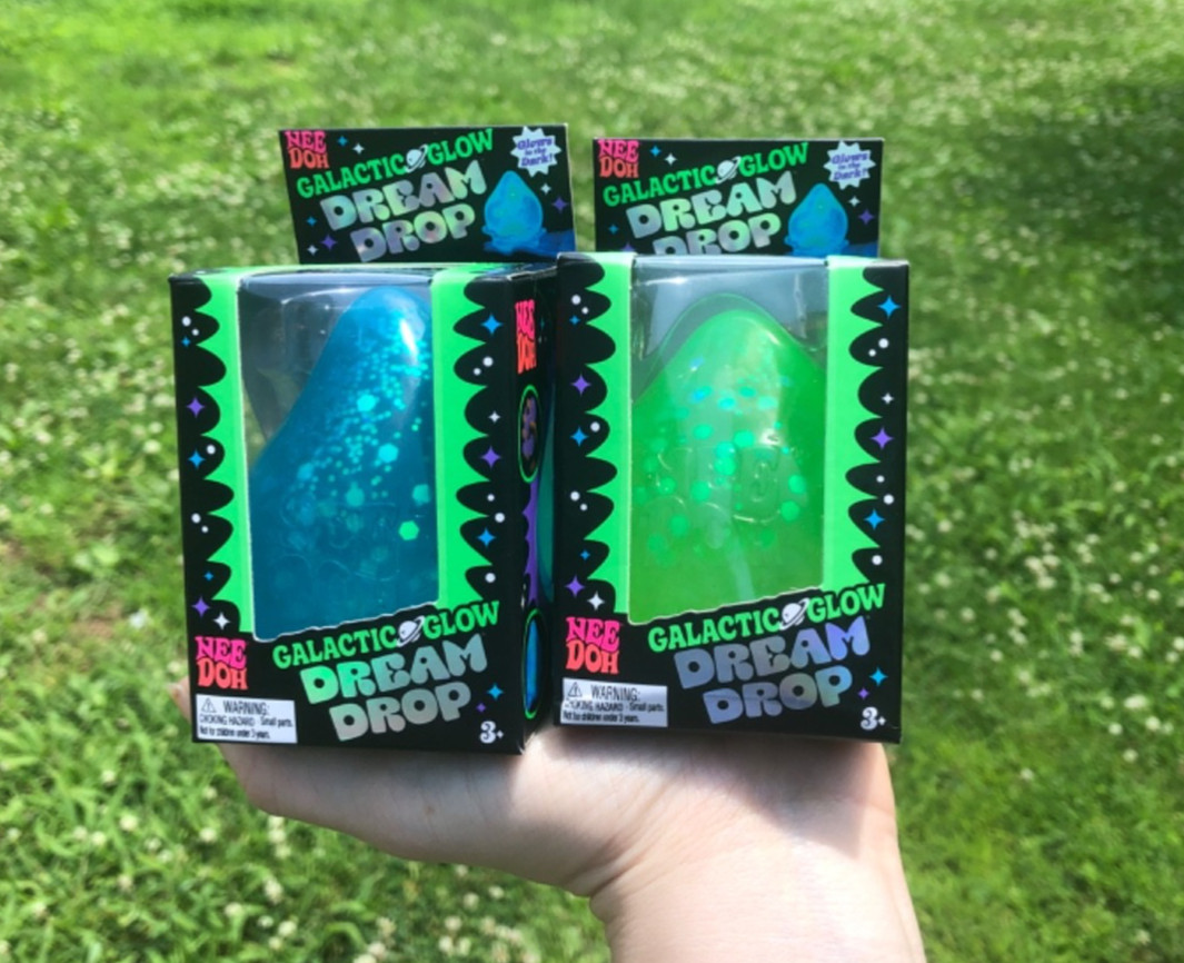 •AUTHENTIC• Two Galactic Glow Dream Drop NeeDoh’s By Shylling Green & Blue