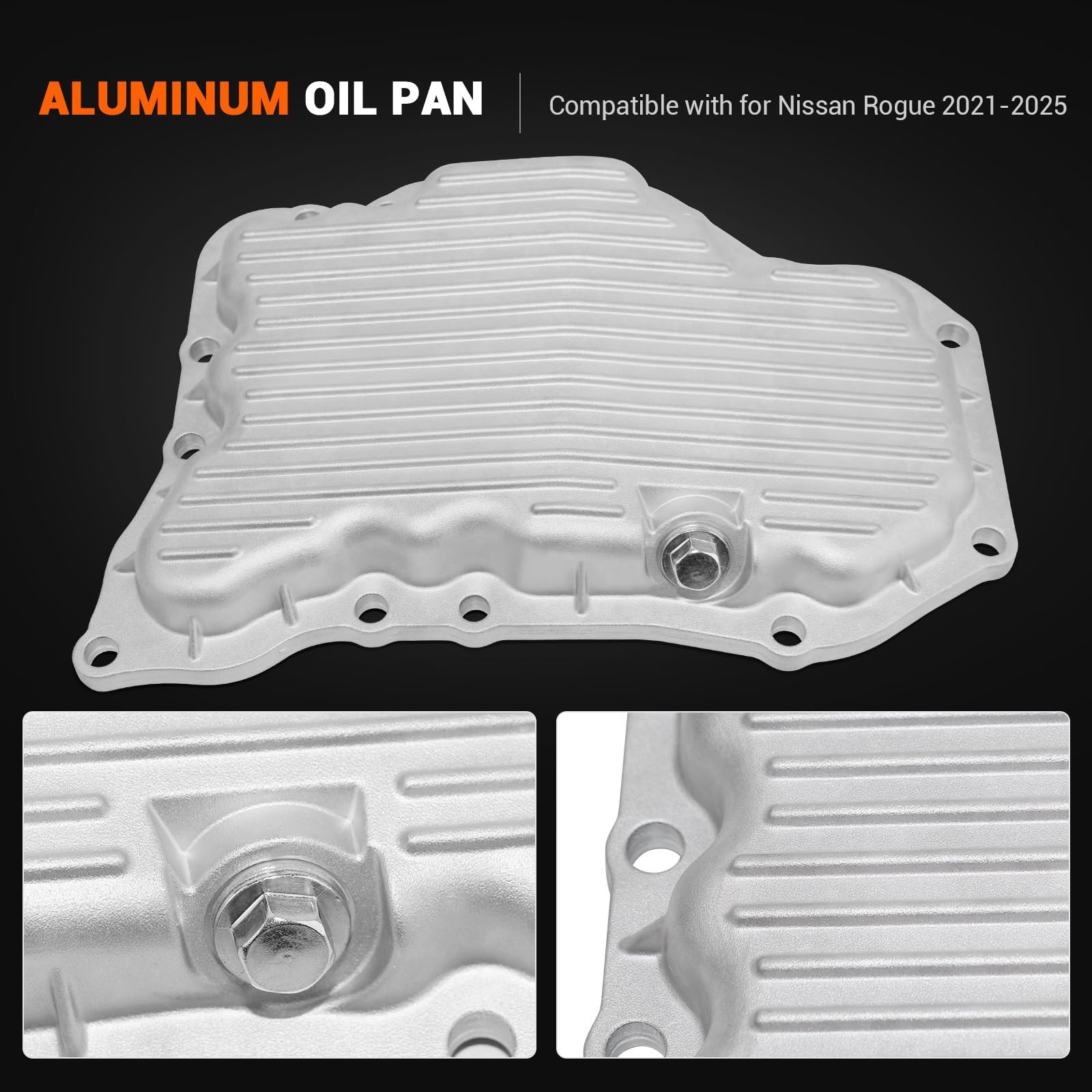 1.5L Aluminum Oil Pan with Gasket Compatible with Nissan Rogue 2021-2024 Repl…