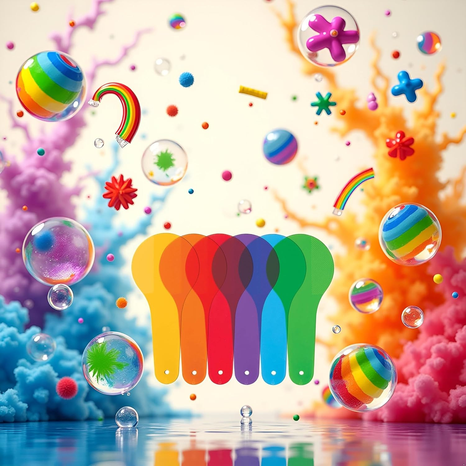 6Pcs Color Paddles, Transparent Color Paddles, Color Learning, Optics Color
