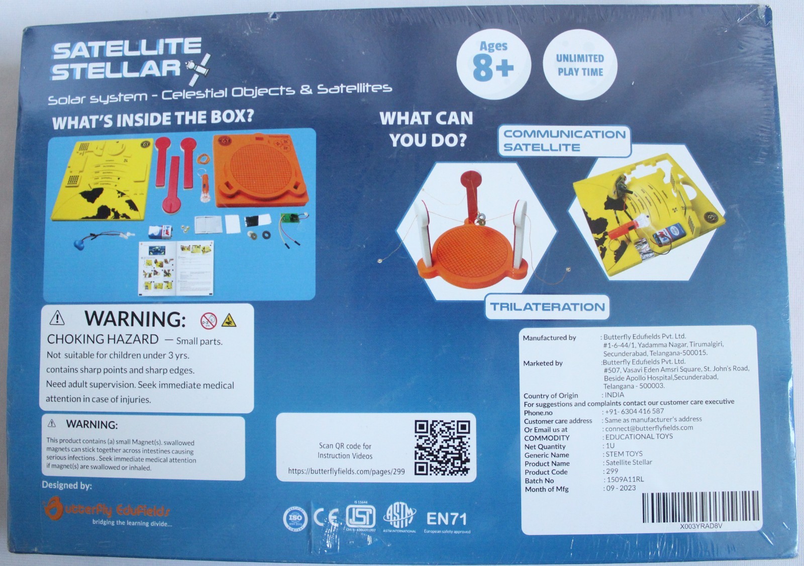 Butterfly Edufields Satellite Stellar STEM Toys Kit 299 Communication Science