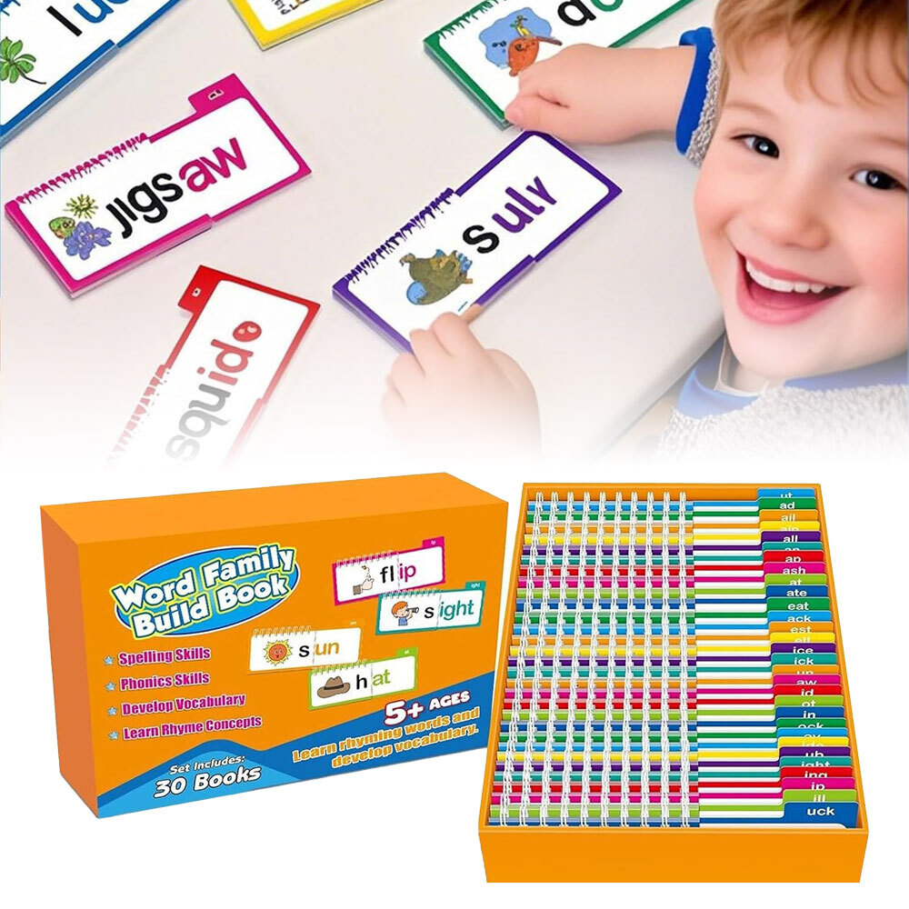 30 Read And Rhyme Flip Books Word Family Build Book Educational Reading Games ET
