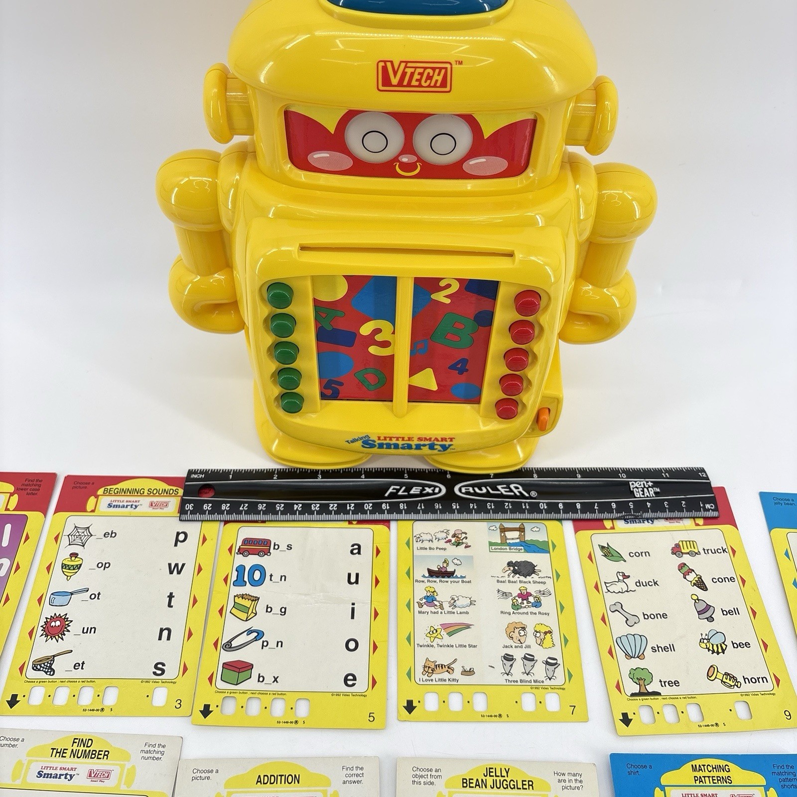 VTech Talking Little Smart Smarty VTG Robot & 10 2-Sided Activity Cards Works