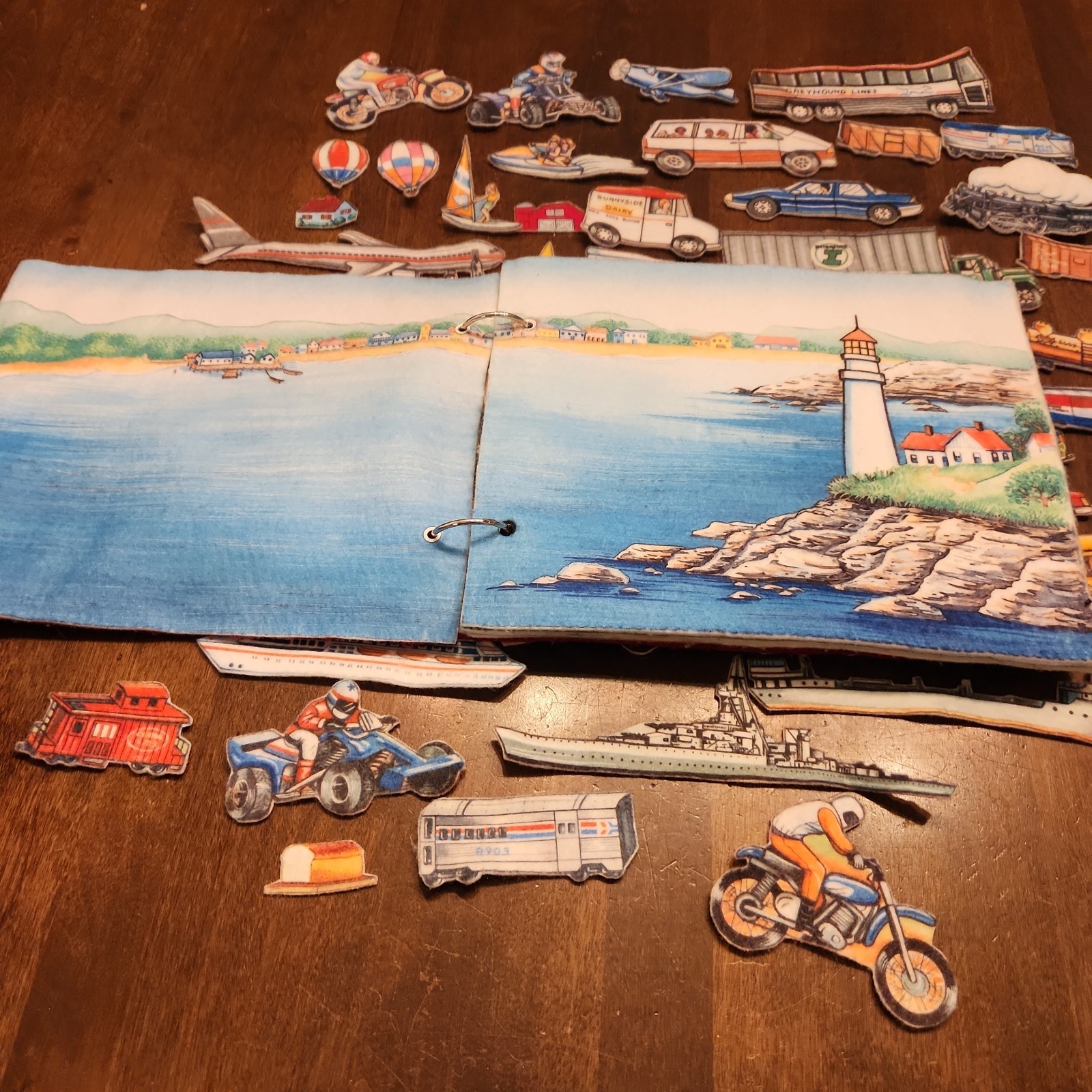 The Story Teller Felt Flannel Board Quiet Book Farm Transportation Planes Trains