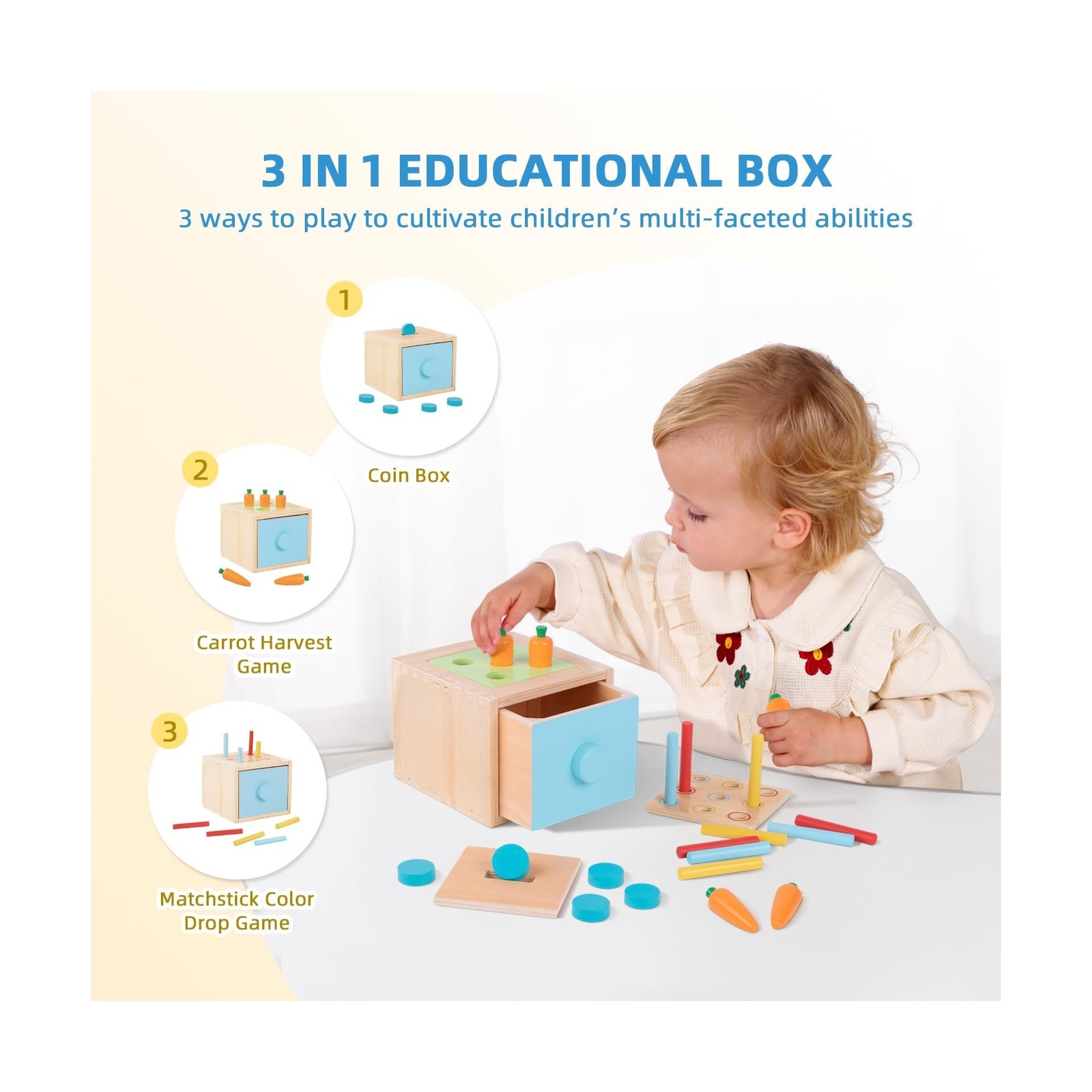 OOOK Montessori Toys for 1 Year Old, 7 in 1 Learning Educational Ki… Fast Ship