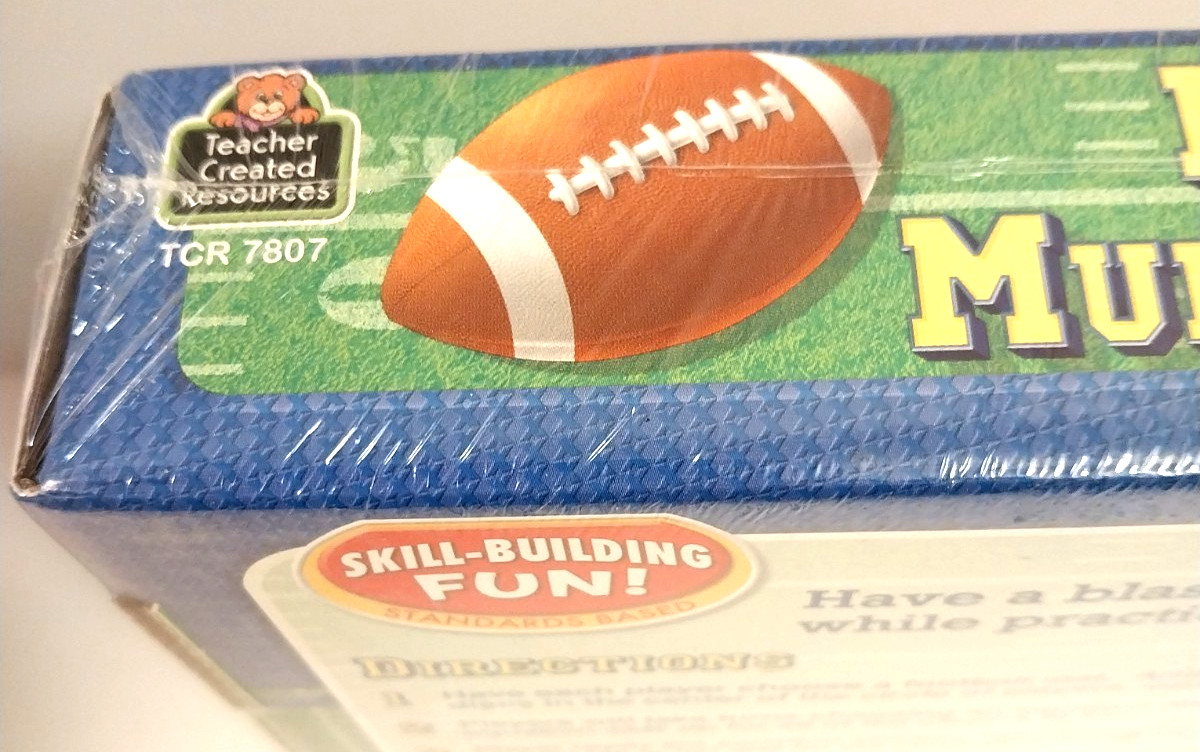 Teacher Created Resources : Football Multiplication Bingo Game 2-10 Players New