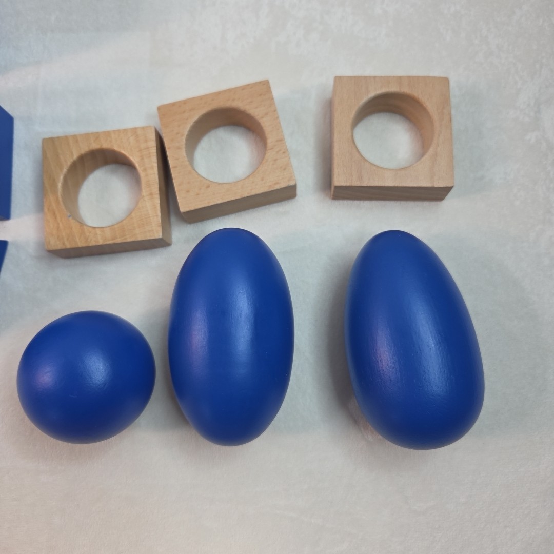 Montessori Geometric Shapes 3D & 2D Solids Wooden Toys Math Games Homeschool