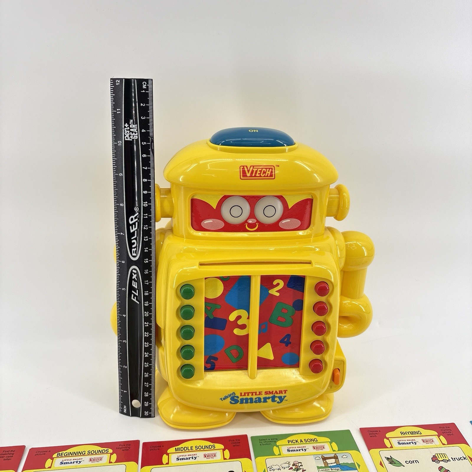 VTech Talking Little Smart Smarty VTG Robot & 10 2-Sided Activity Cards Works