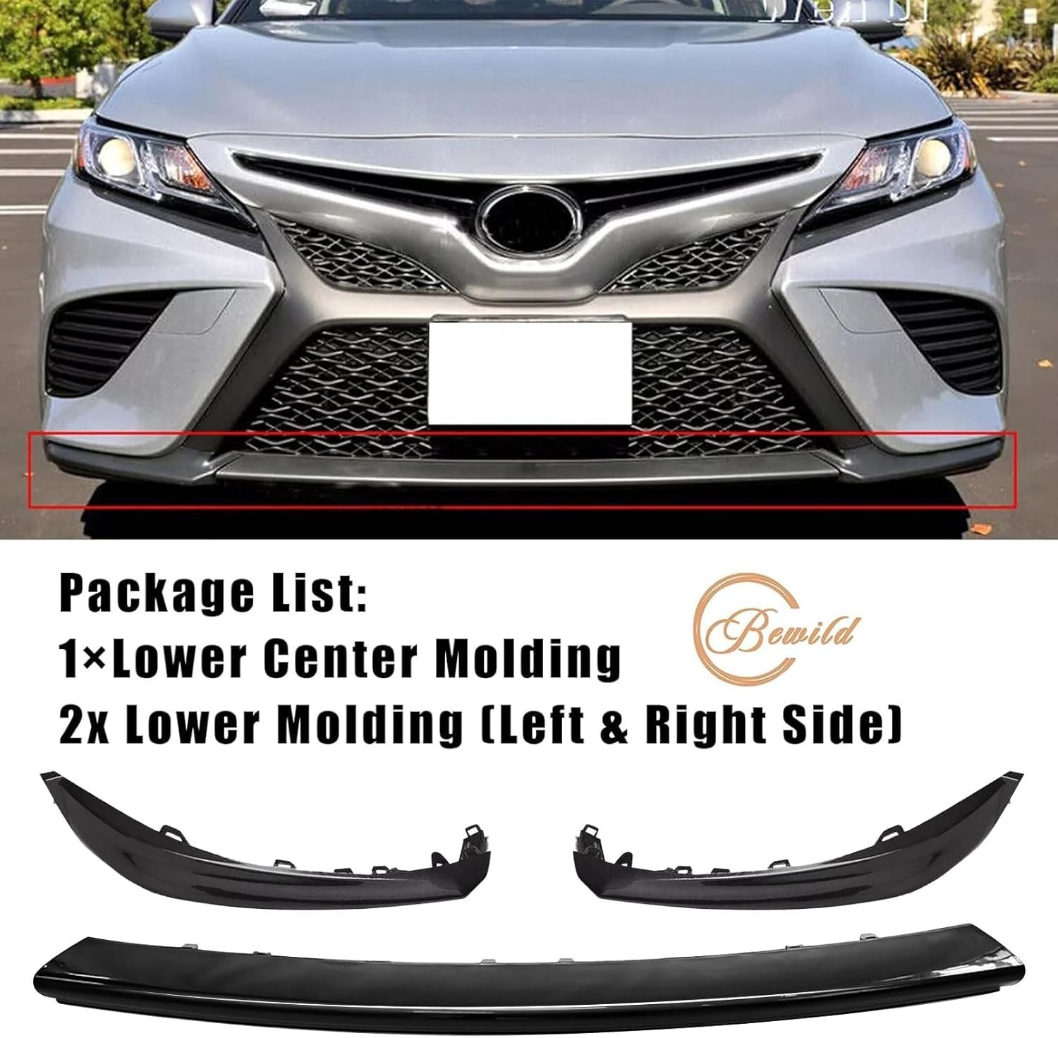 Front Bumper Lower Grille Trim Molding Fit for Toyota Camry SE XSE 2018 2019 202