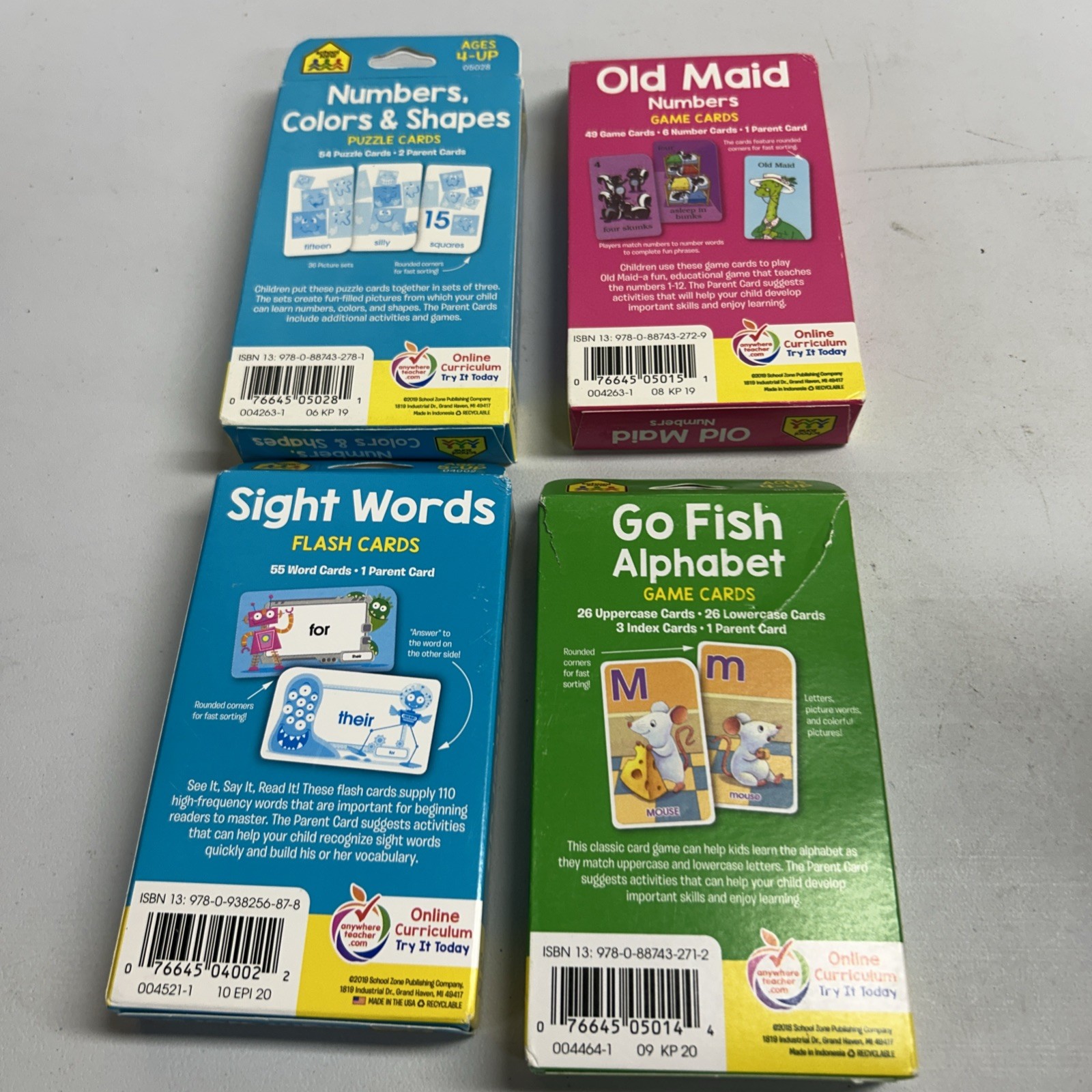 Pre school 4-6 years reading phonics flash cards sight words, Old Maid Go Fish
