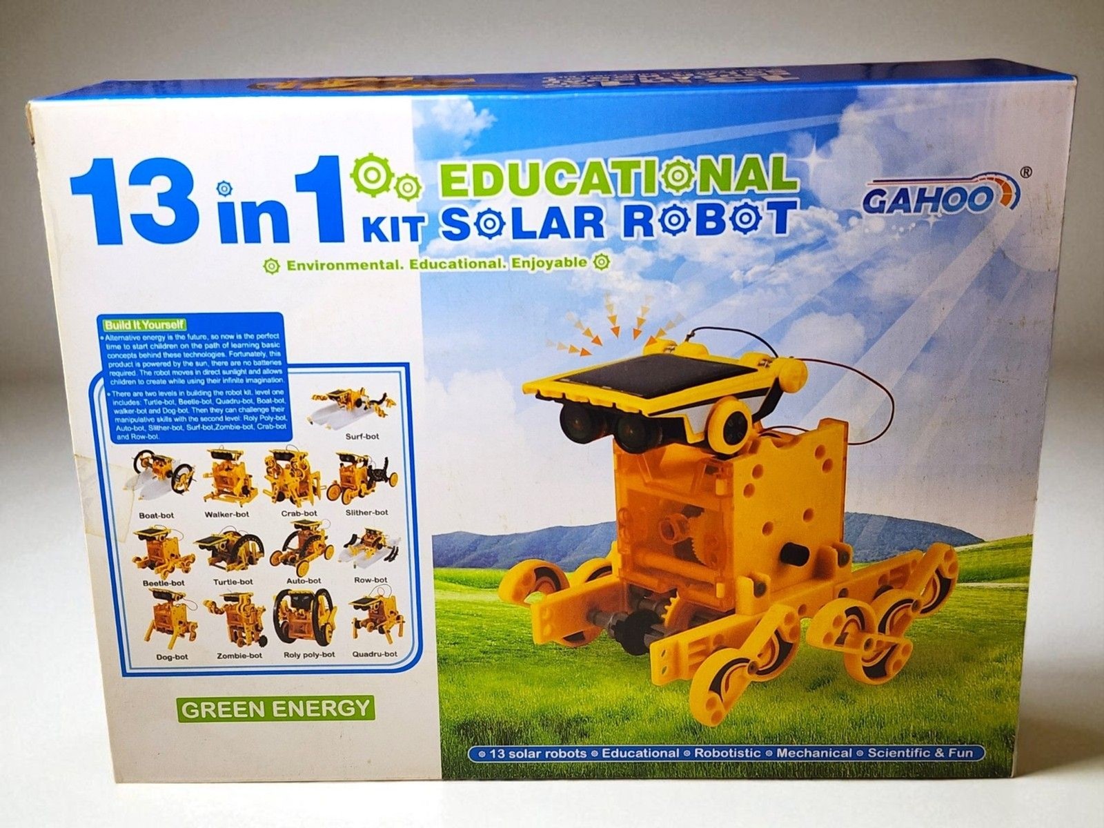 13 in 1 Solar Robot Kit DIY STEM Toy Educational Solar Powered 10+ NIB