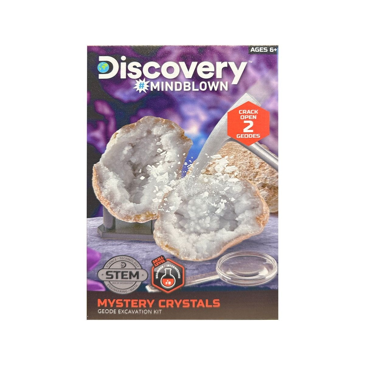 Discovery Mystery Crystals Geode Excavation Kit, Educational Toy, 2-pc, Ages 6+