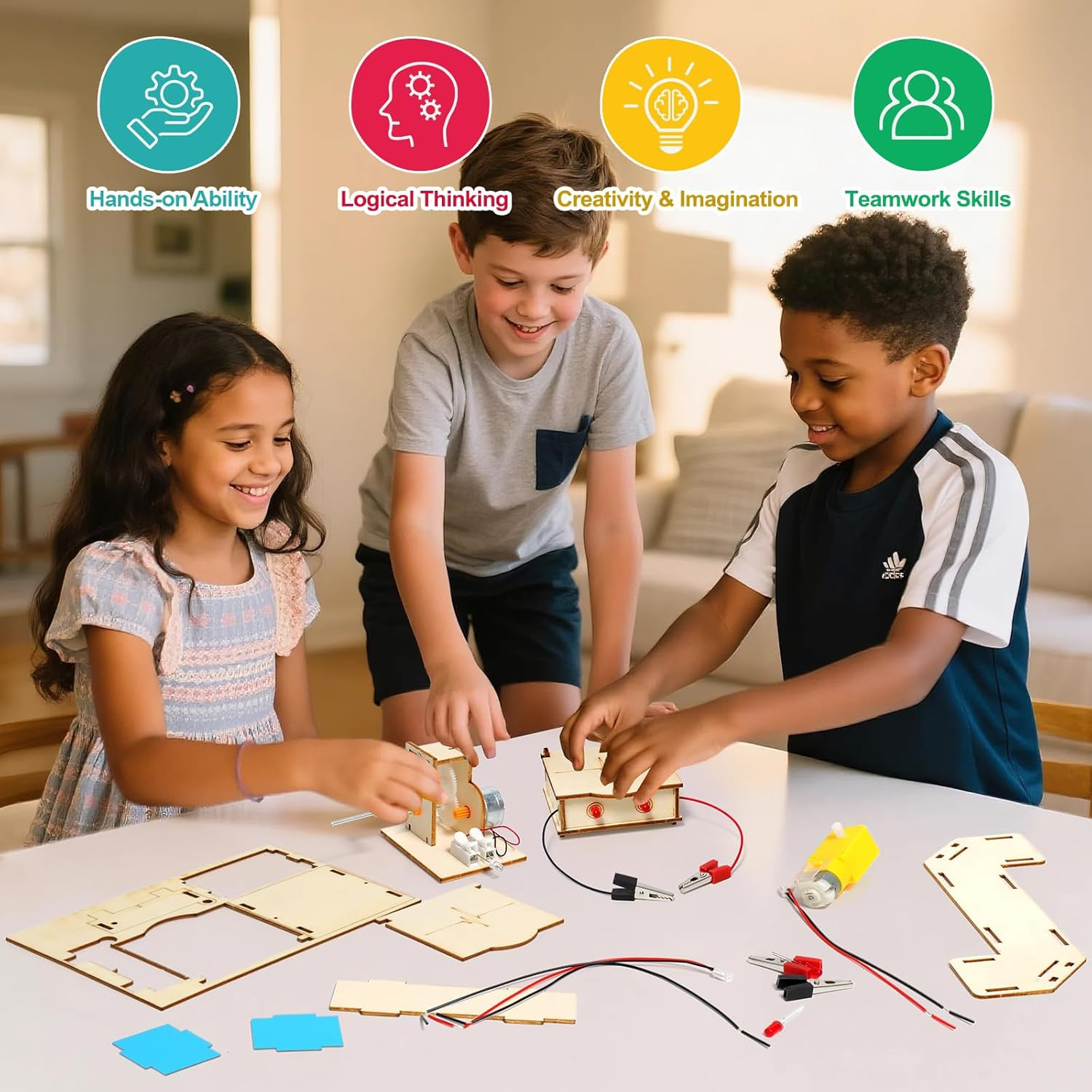 STEM Science Kits for Kids Ages 8-12, Wood Arts and Craft Kits for Boys 6-8