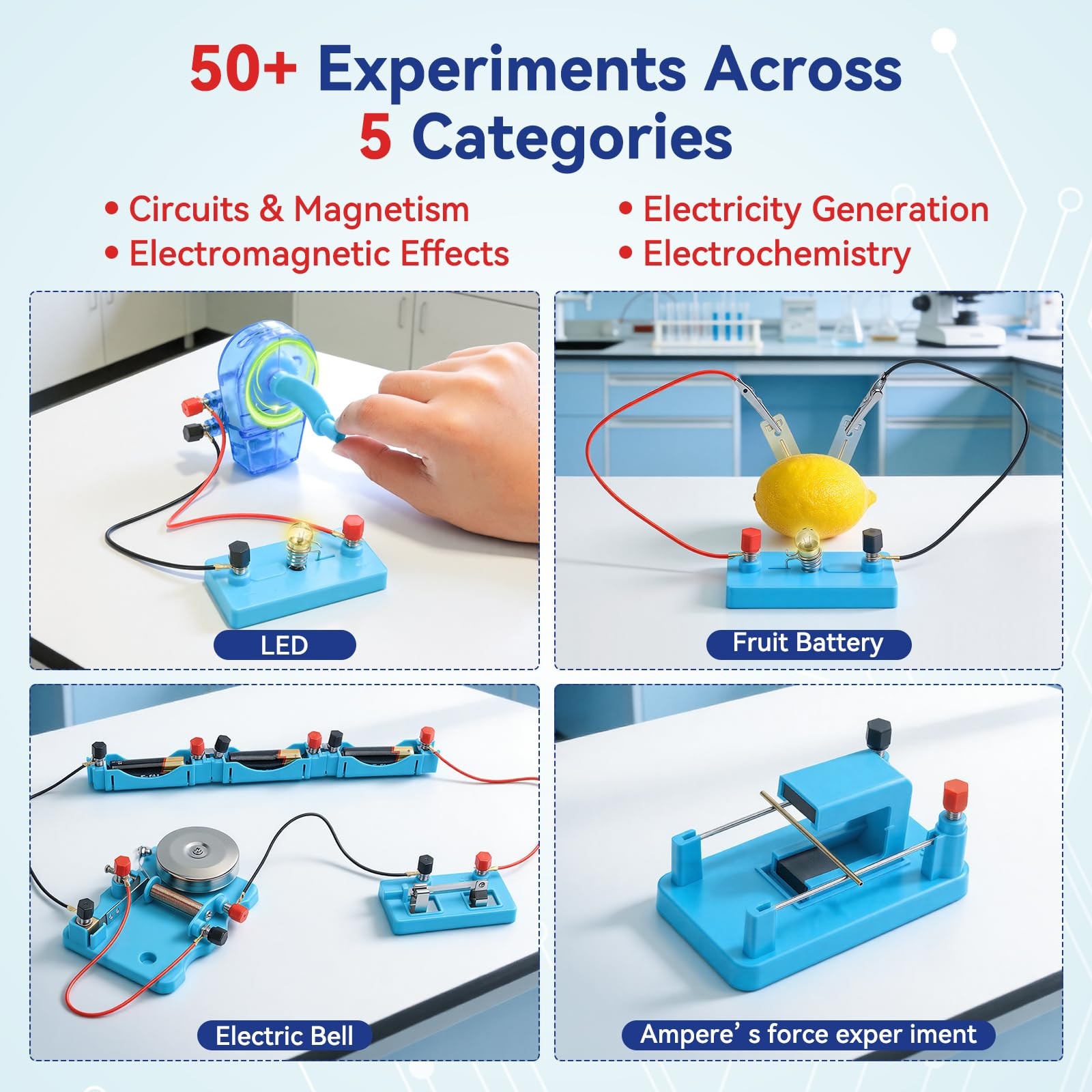 Science Magnet Kit for Students with Bar/Horseshoe/U Shaped/Iron Filings/Comp…