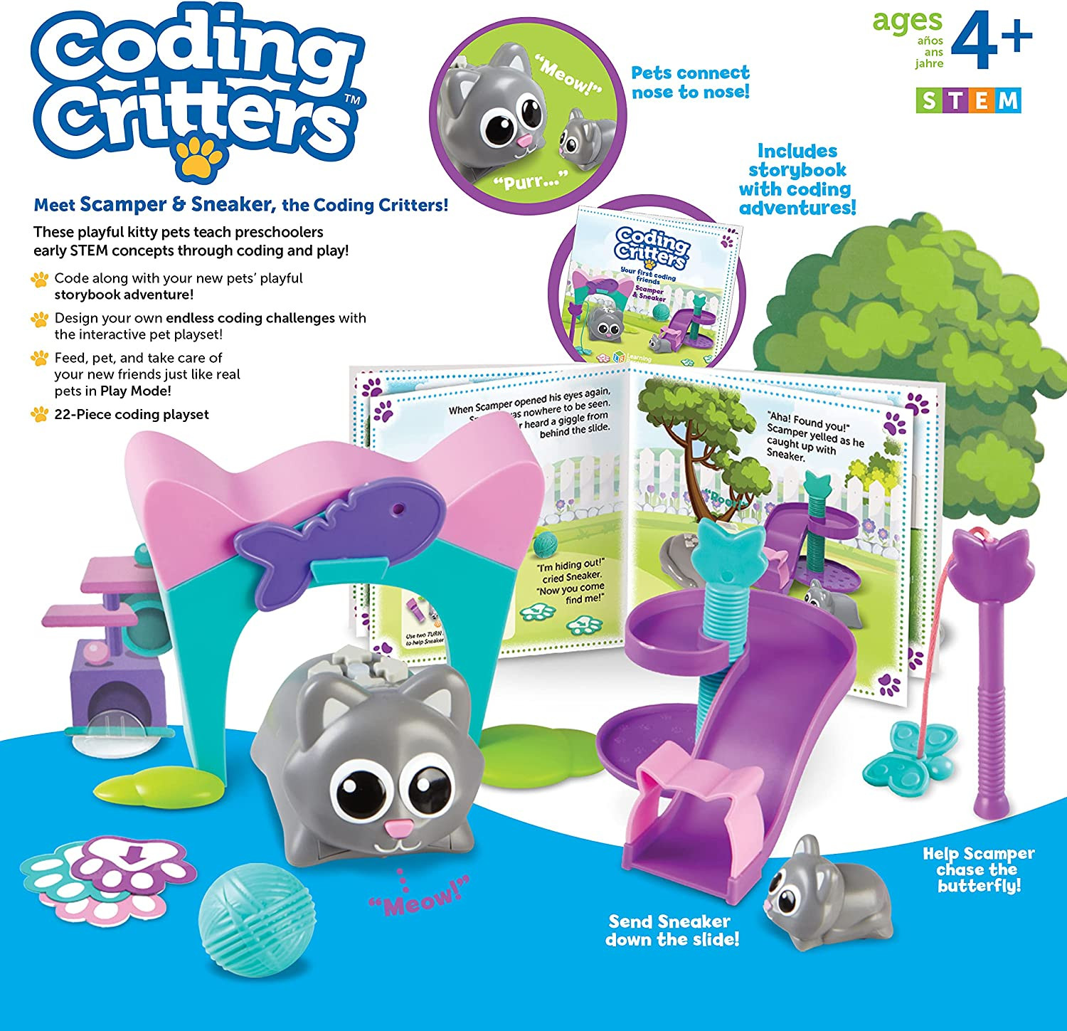 Coding Critters Scamper & Sneaker, Screen Free Toys Coding for Kids, Electronic