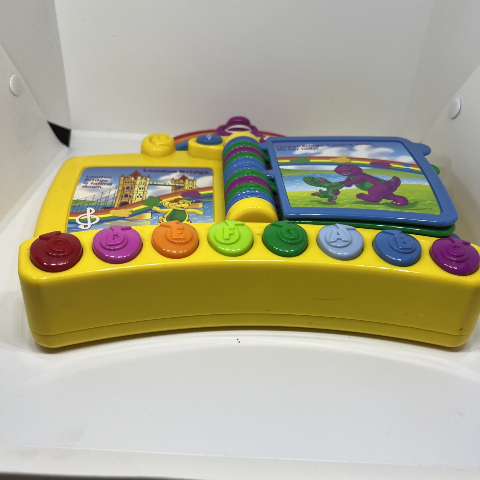 Vintage 2001 Mattel Barney Musical Nursery Rhymes Piano Book Working Toy