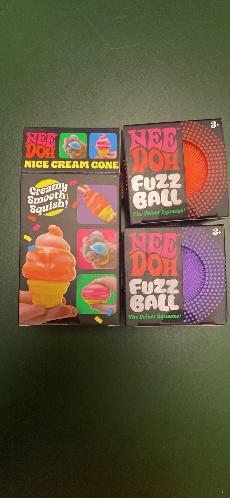 NEEDOH LOT OF 3. 1 Nice Cream Cone, 2 Fuzz Balls