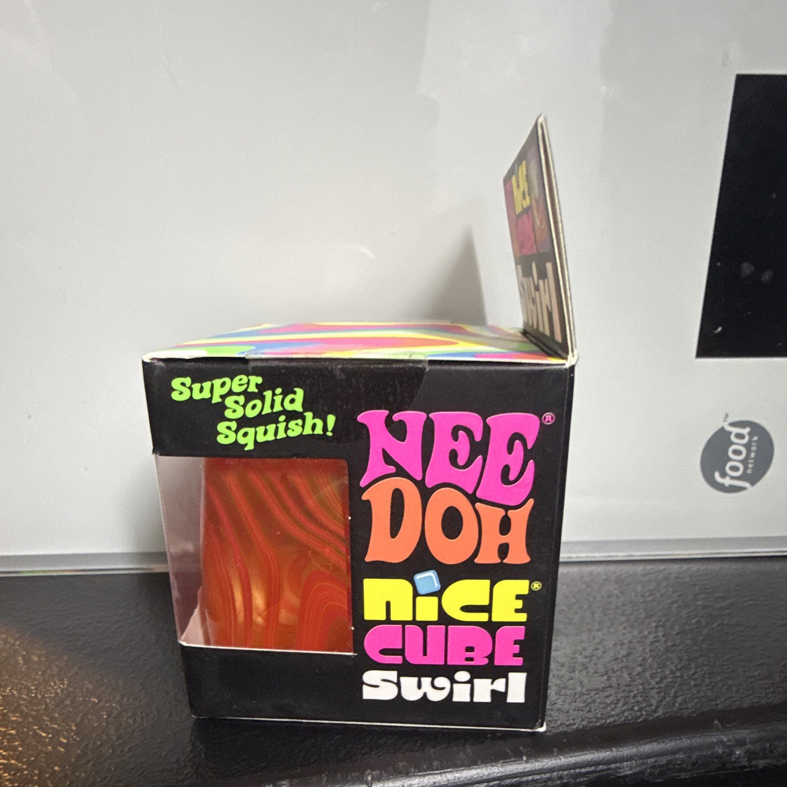 NeeDoh Nice Cube Swirl Super Solid Squish Squeeze Toy Orange 25319YP