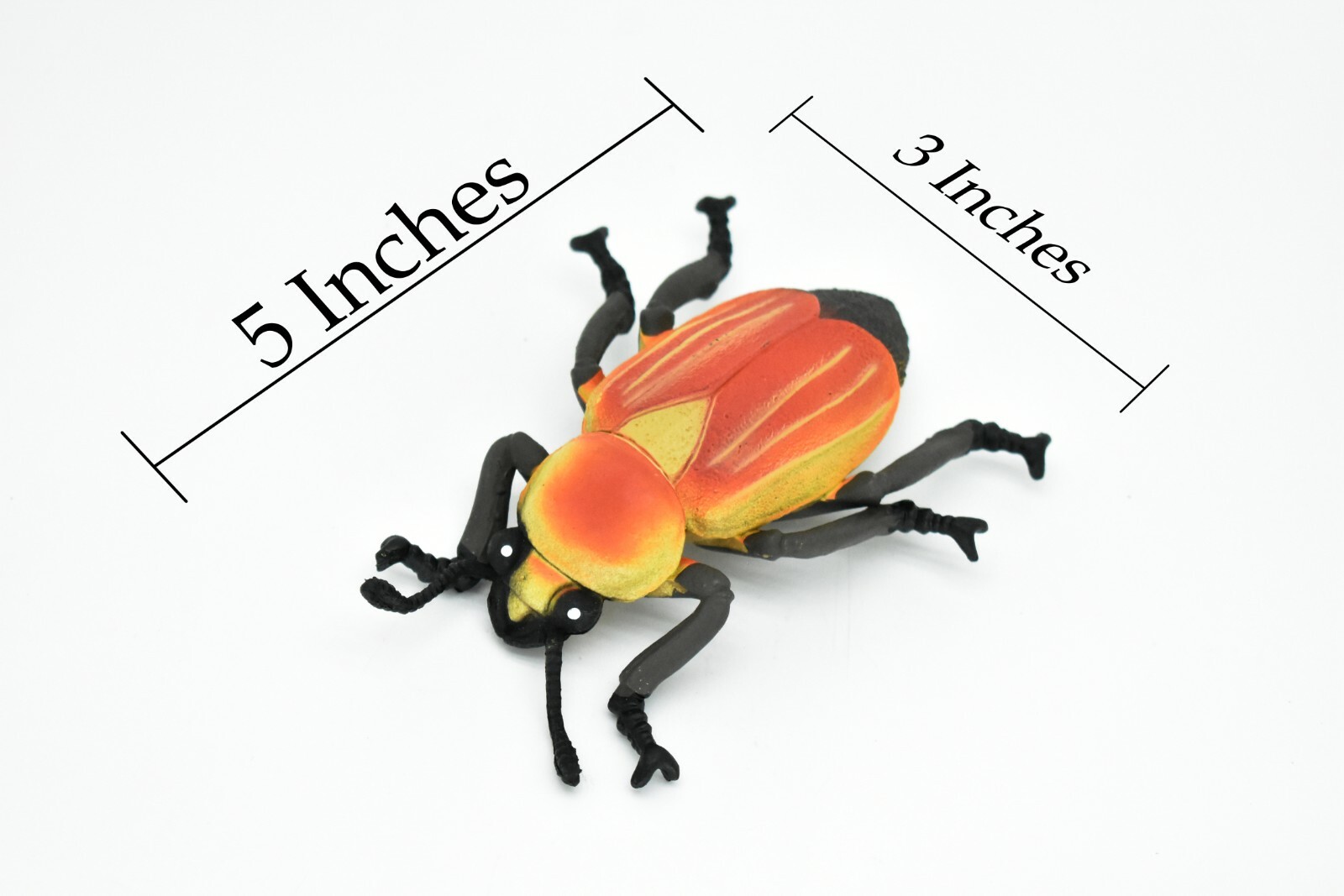Beetle, June Bug, Red and Yellow, Very Nice Rubber Replica 5″ – F2067 B133
