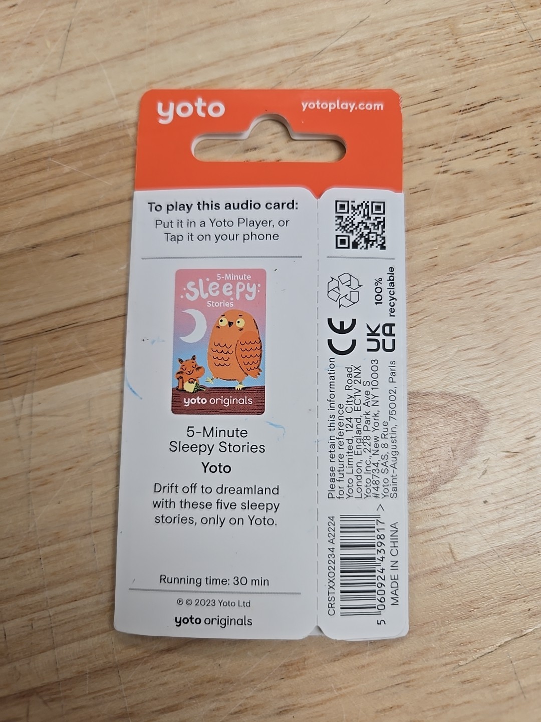 NEW Yoto Audio Player Card 5-Minute Sleepy Stories