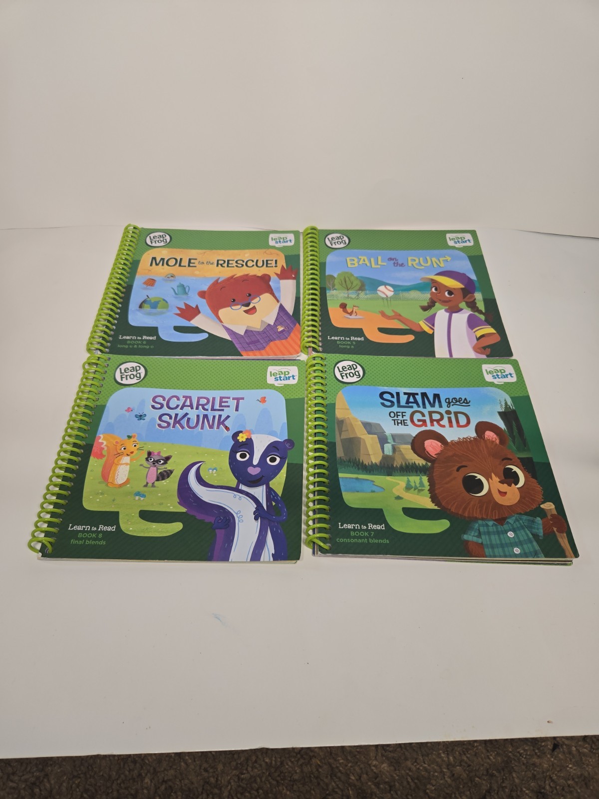 Lot Of Twelve (12) Leap Frog Learn To Read Sprial Books Use