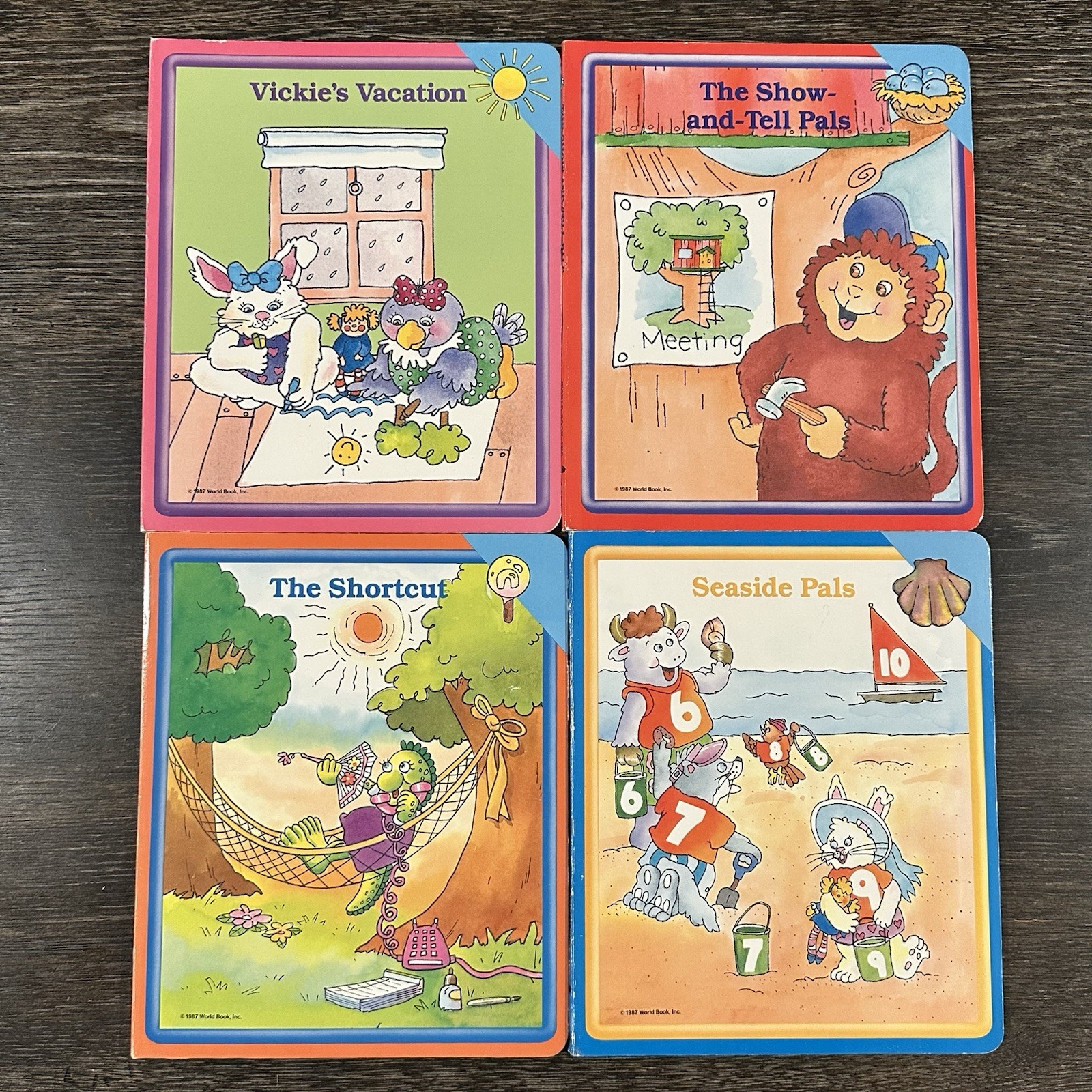 1987 World Book Early World of Learning Interactive Board Book Lot 15 VTG & Rare