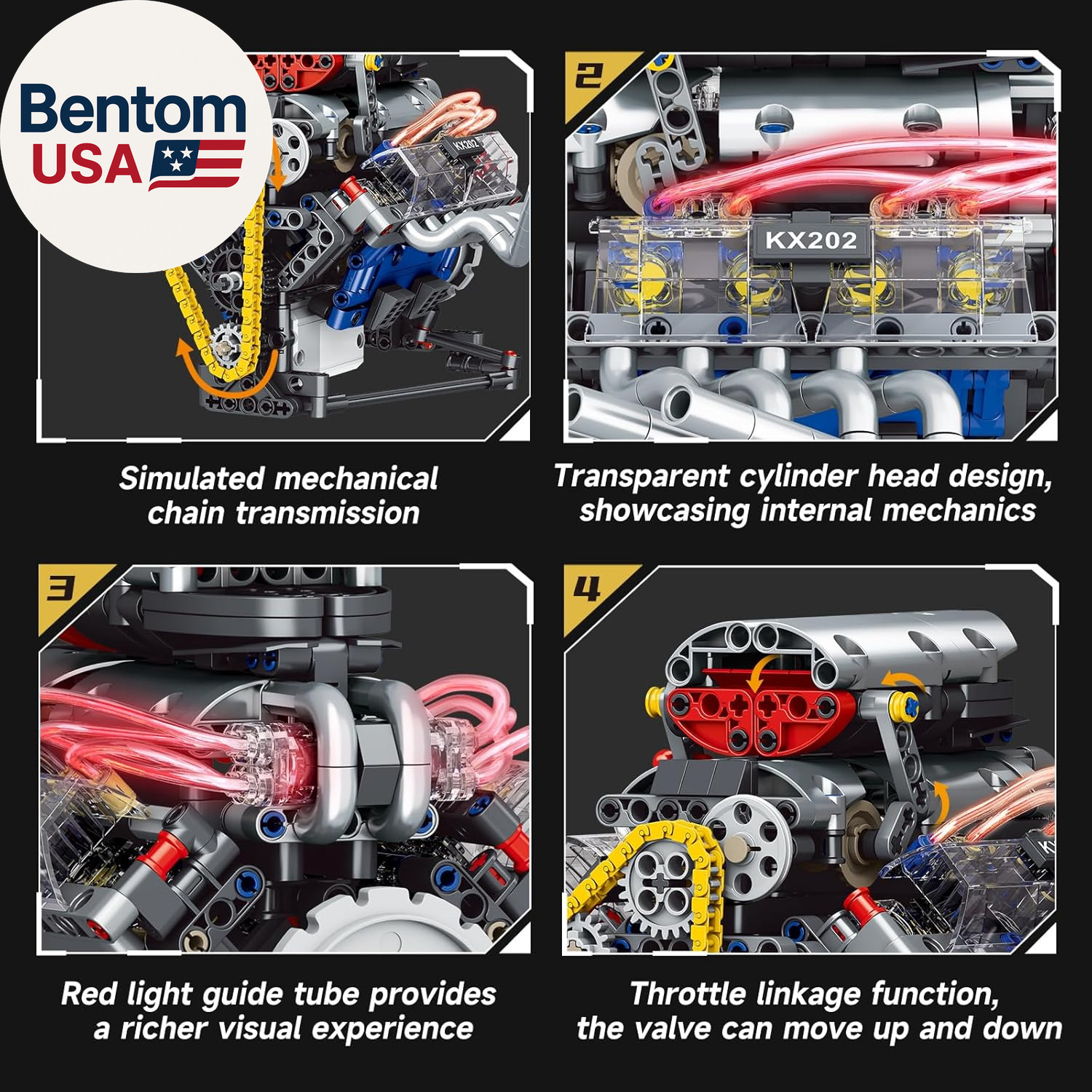 V8 Engine Building Set,Build Your Own Mini Engine That Works, Physical Science E