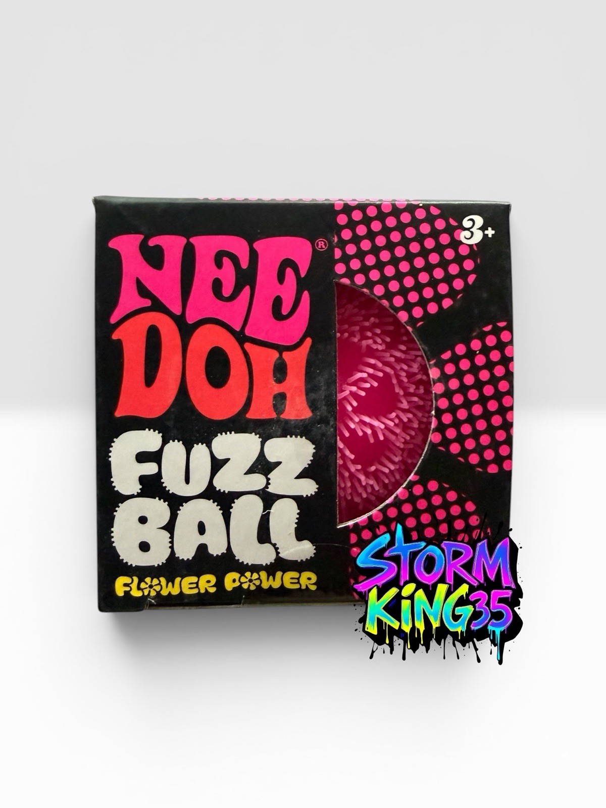 LOT OF 3: Nee Doh Needoh FUZZ BALL Flower Power The Velvet Squeeze Fuzzball NEW