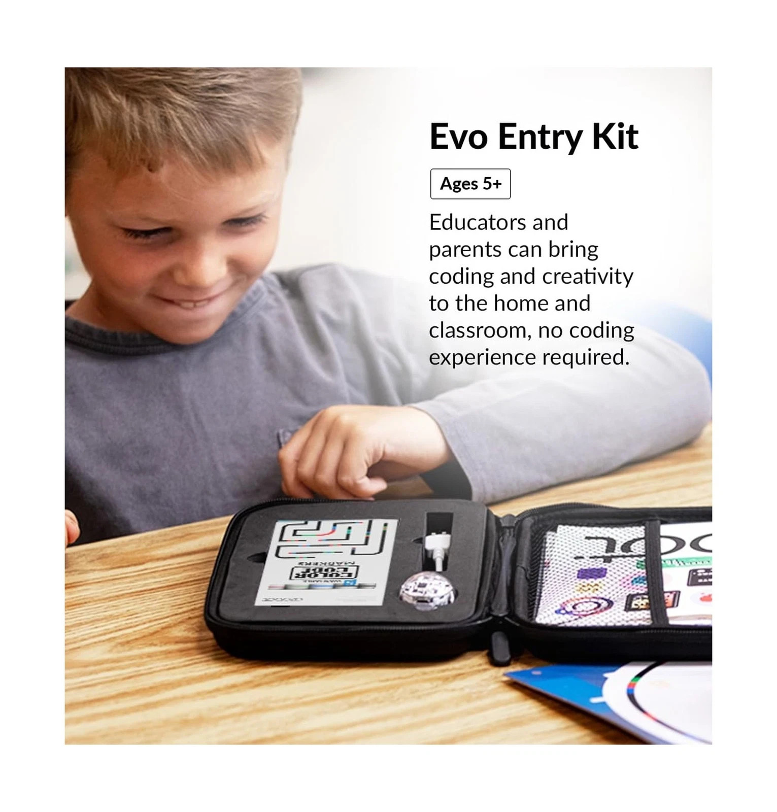 Evo Entry Kit: Interactive Coding Robot, Kids Ages 5+, Includes Color Code Ma…