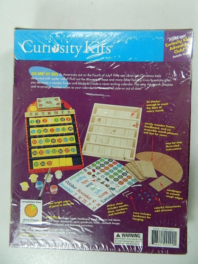 Curiosity Kits Never Ending Calendar Kids 4 and Up Arts Crafts Learning Toy