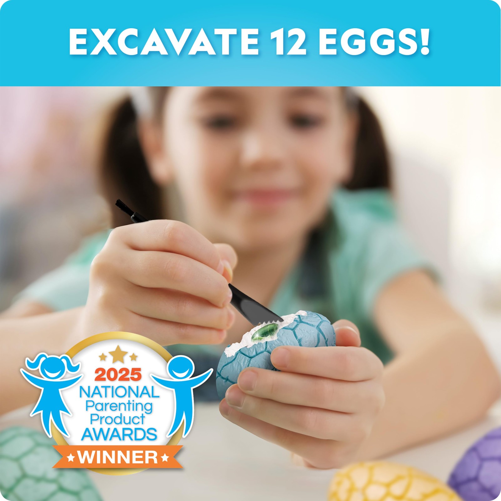 Easter Eggscavation Dig Kit – 12 Easter Egg Dig Bricks with Real Gemstones & …