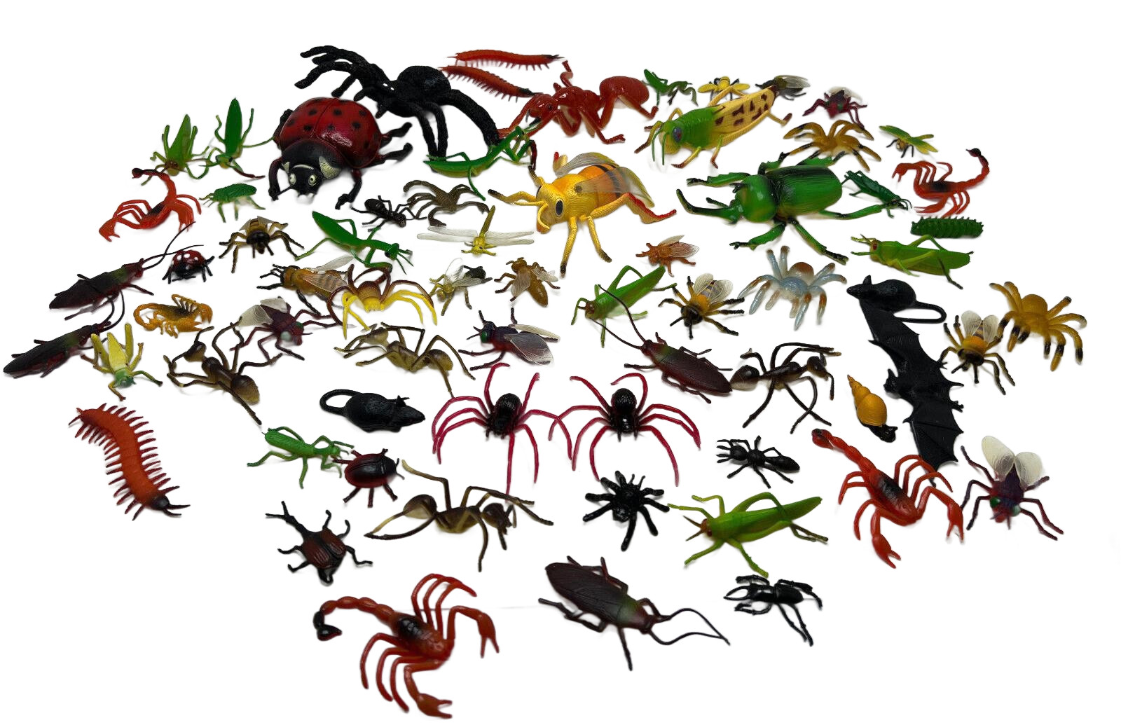 Large Lot of Creepy plastic bugs toy relistic figures