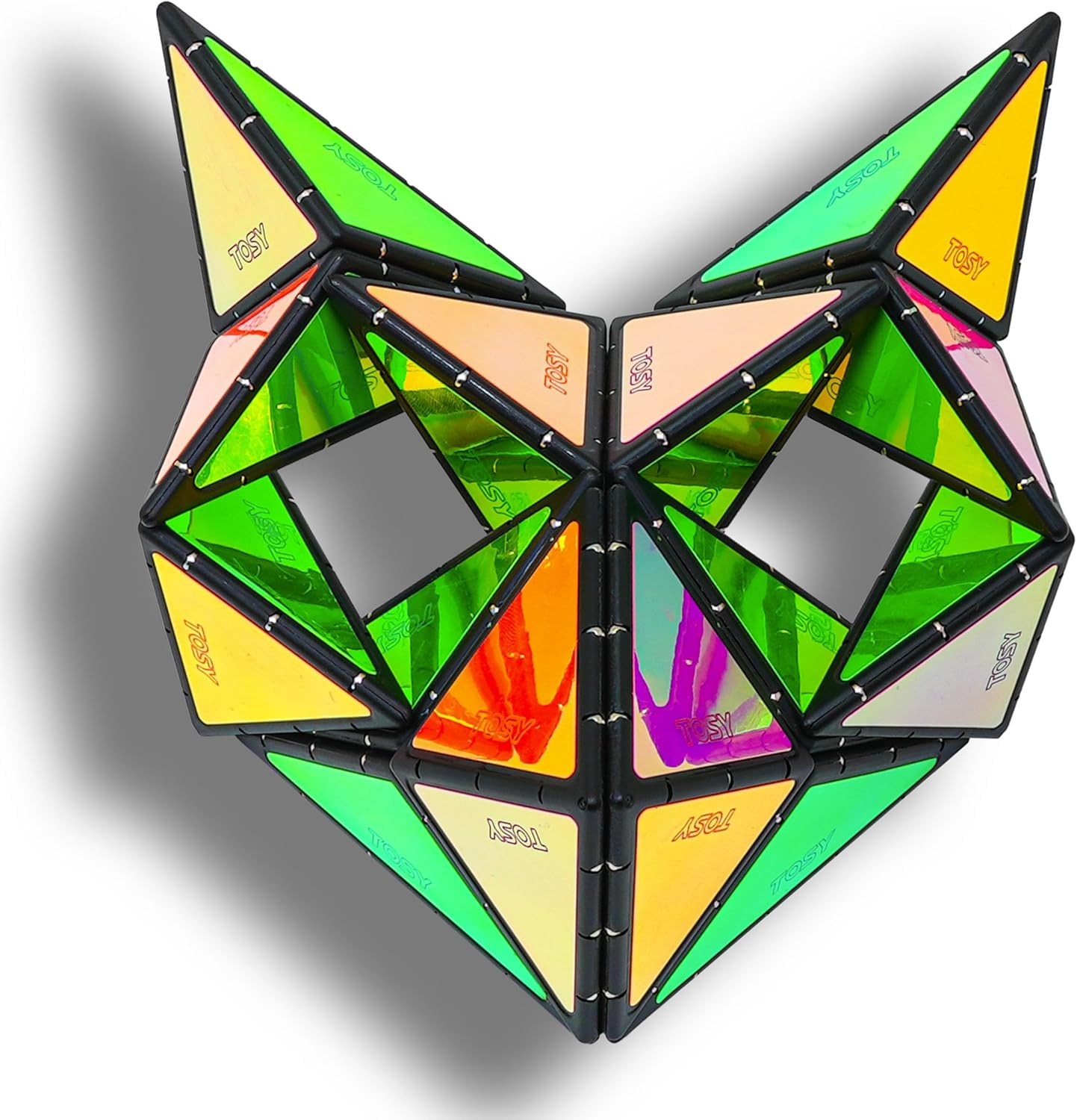 TOSY Magnet Pyramid Glow – 1 Cube Transforms into 1 Billion Shapes, 12 Pieces, 2