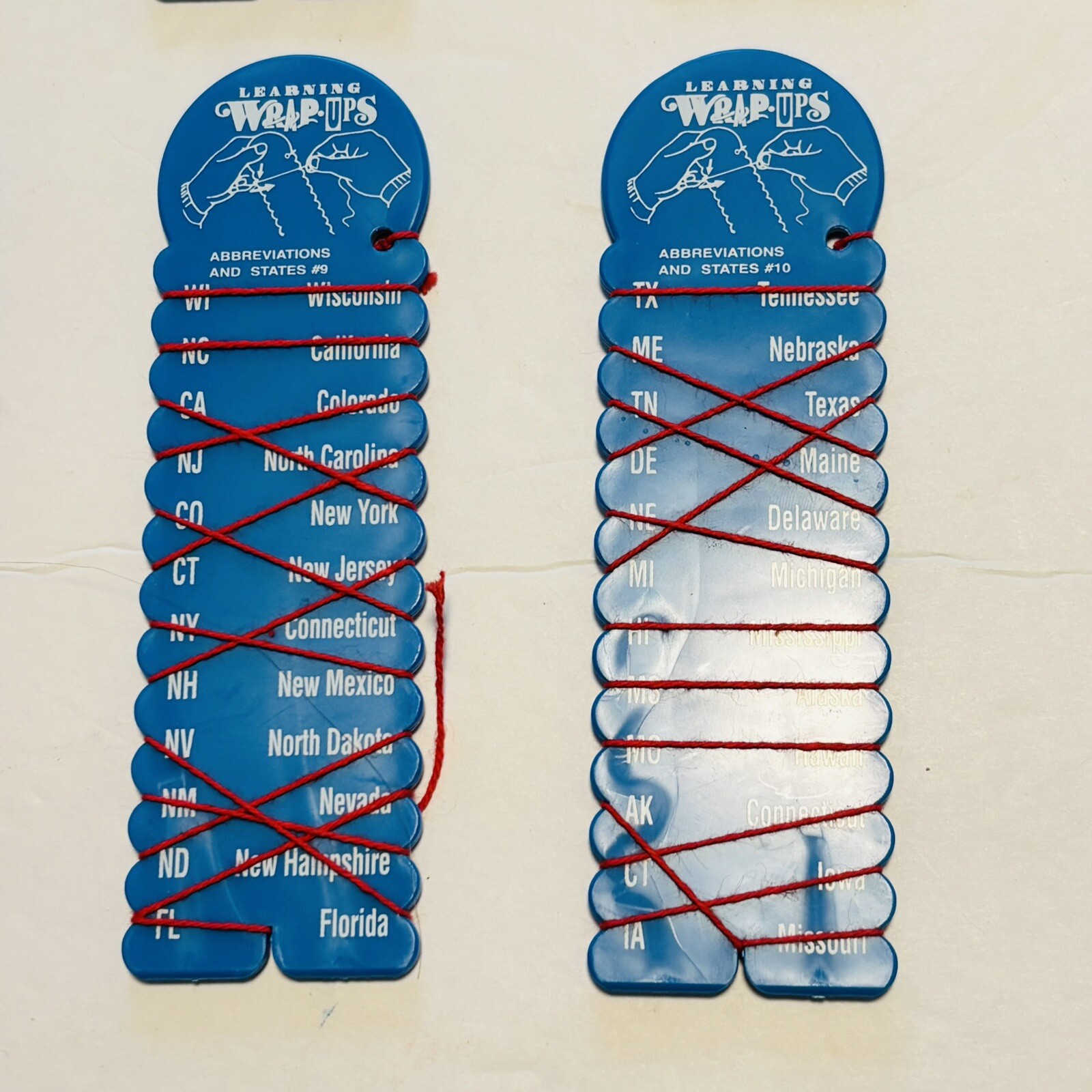 Learning Wrap Ups U.S. State Capitals & Abbreviations Set of 10 Self Correcting