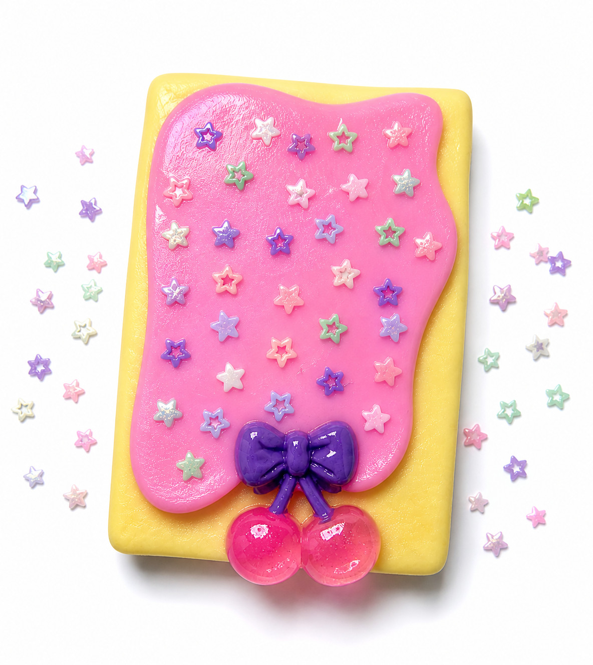 Taba Scented Pink Jelly Squishy Tart Toy DIY Decor Set Pouch 3″ x 2″ New