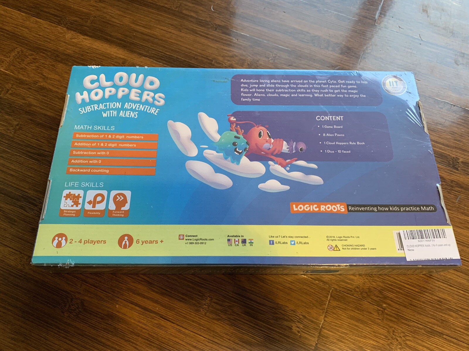 Logic Roots Cloud Hoppers Addition and Subtraction Game – Math Board Game, new