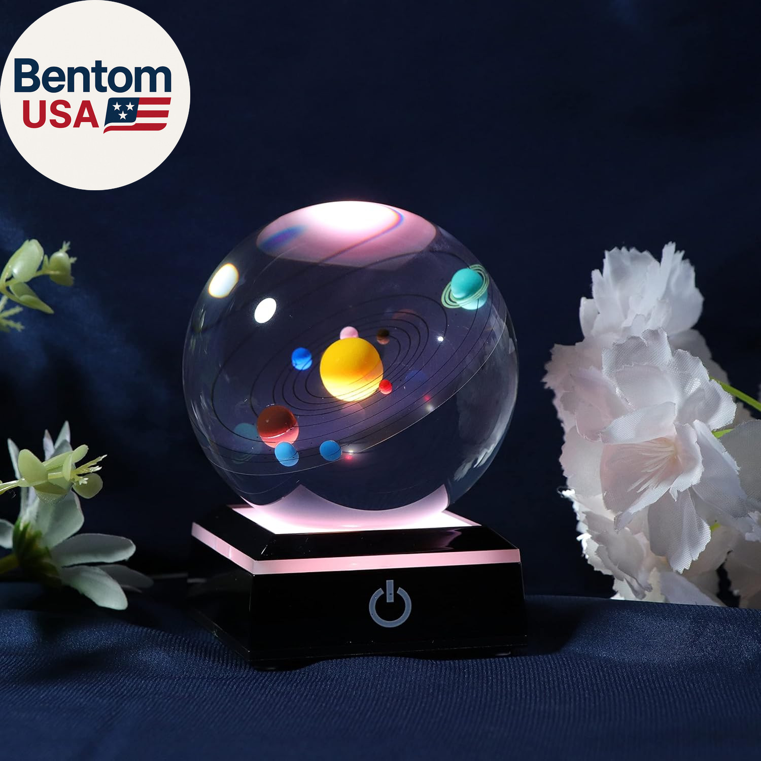 3D Solar System Model Crystal Ball 80Mm 3.15Inch – Outer Space Astronomy Gifts R
