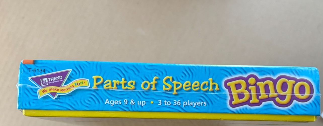 NEW Sealed Bingo Parts of Speech Trend T-6134 Ages 9 & Up 3 to 36 Players