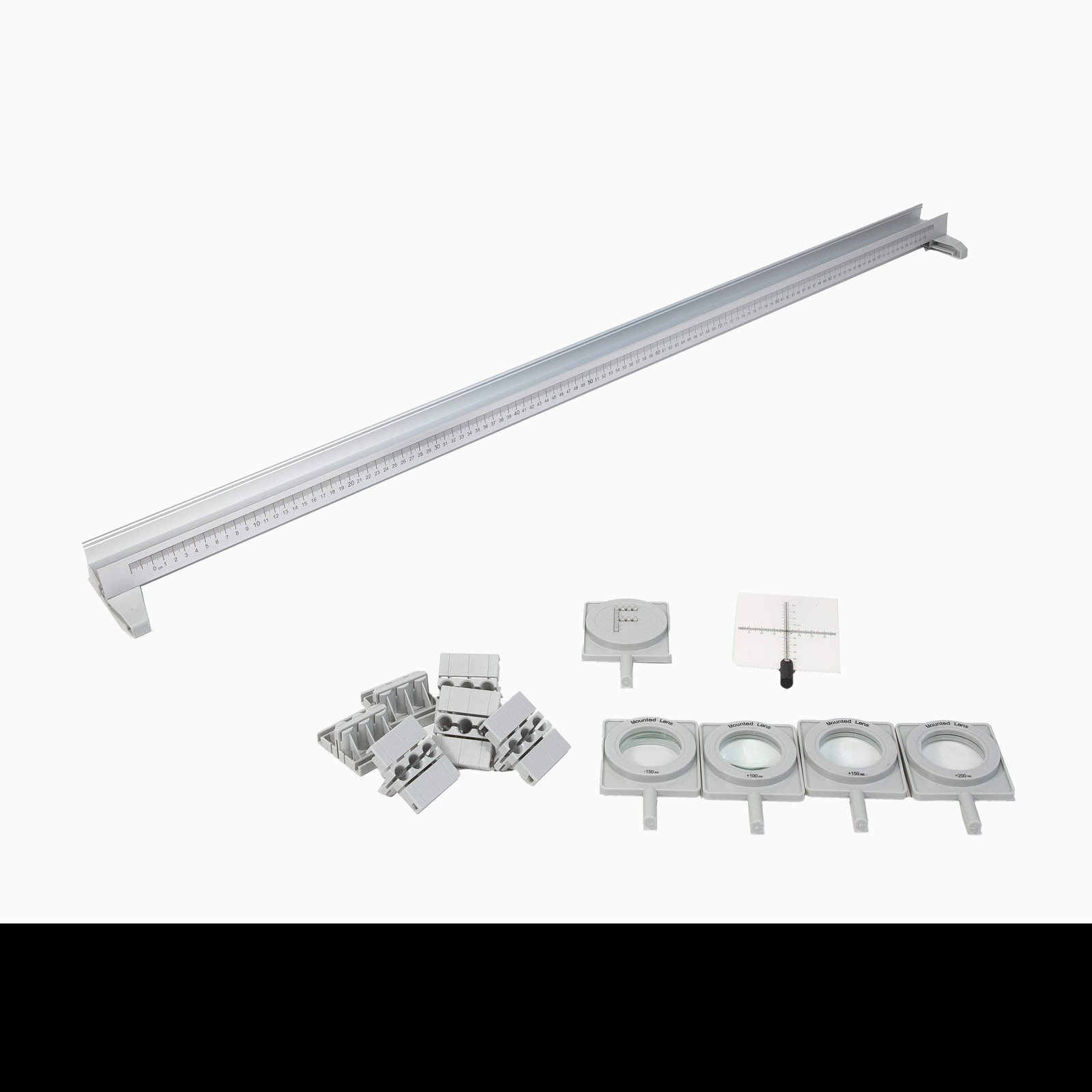 Optical Bench Kit, Metal, 120 cm with Laser and Halogen, Lenses and Accessories